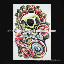 OEM wholesale colorful flower tattoo fake arm tattoo panic skull arm tattoo W-1089